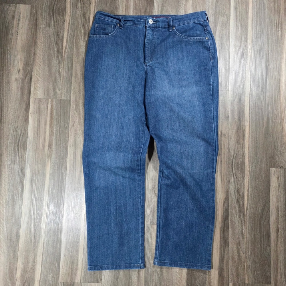 Gloria Vanderbilt Amanda High Rise Straight Leg Jeans Womens 14 Short Petite‎